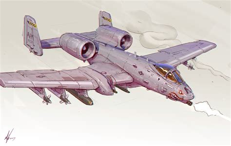 A-10 Warthog Aircraft Sketch